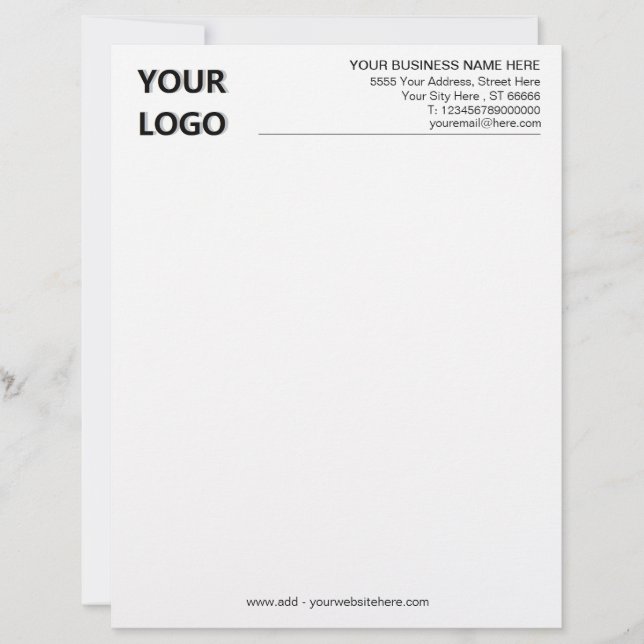 Your Business Letterhead Name Logo Address Website (Front)