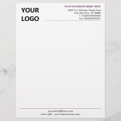 Your Business Letterhead with Logo _ Choose Colors