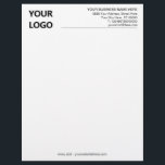 Your Business Letterhead with Logo Name Text Info<br><div class="desc">Custom Colors and Font - Your Business Office Letterhead with Logo - Add Your Logo - Image / Business Name - Company / Address - Contact Information / more - Resize and move or remove and add elements / image with Customization tool. Choose font / size / color ! Design...</div>