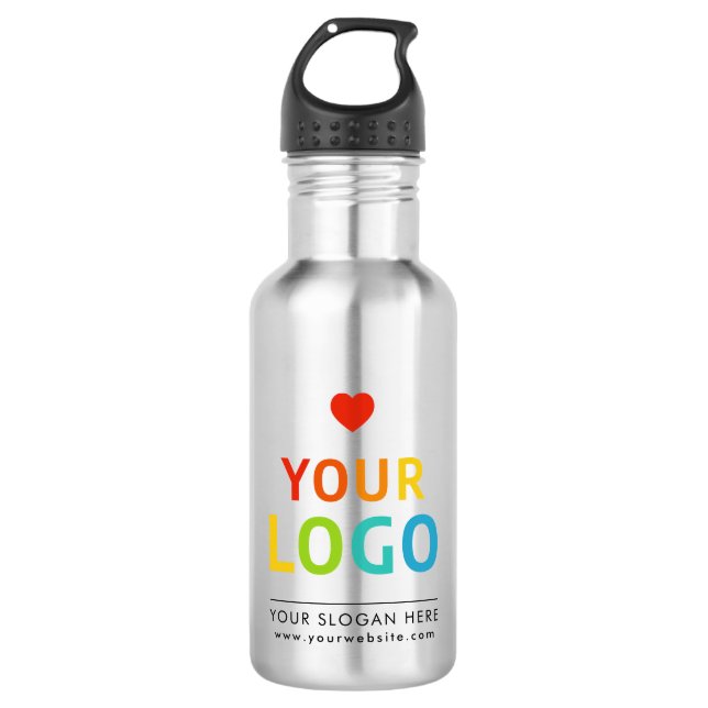 Your Business Logo 18 oz Personalized Stainless Steel Water Bottle (Front)