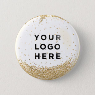 Your Business Logo 3d effect glitter Personalized Button