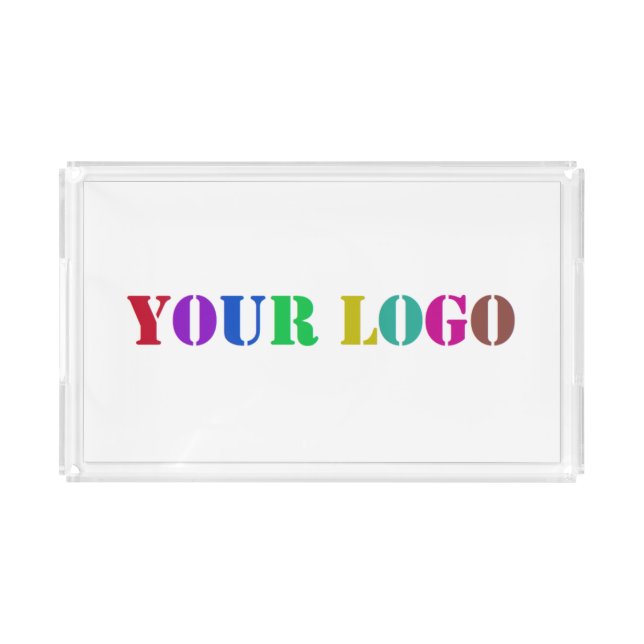 Your Business Logo Acrylic Serving Tray Example (Front)