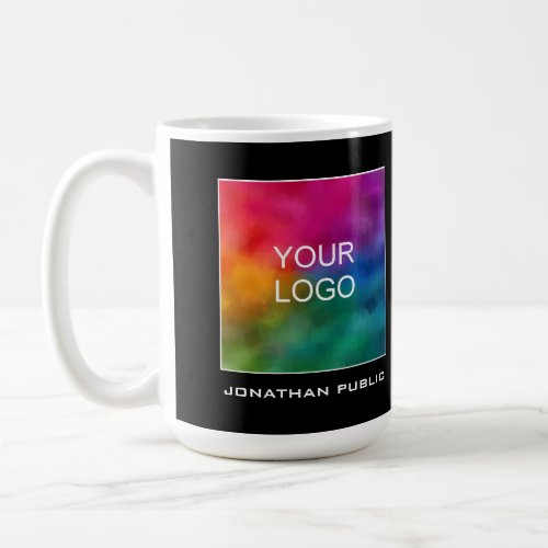 Your Business Logo Add Name Text Custom Modern Coffee Mug