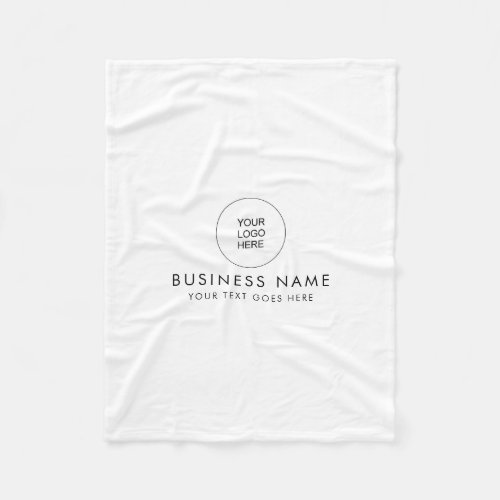 Your Business Logo Add Text Customizable Template Fleece Blanket