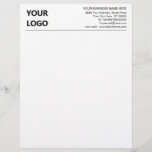 Your Business Logo Address Office Letterhead<br><div class="desc">Custom Simple Black and White Business Office Letterhead with Logo - Add Your Logo - Image / Business Name - Company / Address - Contact Information - Resize and move or remove and add elements / image / text with customization tool. Enjoy - Be Happy :)</div>