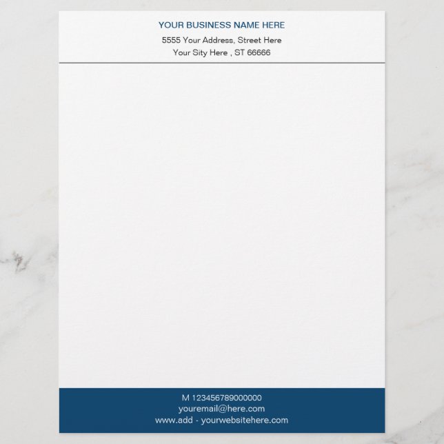 Your Business Logo Address Personalized Modern Letterhead (Front)