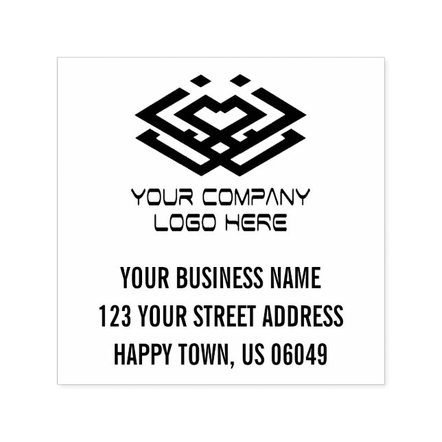 Your Business Logo  Address Self-inking Stamp (Design)