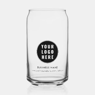 Your Business Logo and Company Employees Custom Can Glass