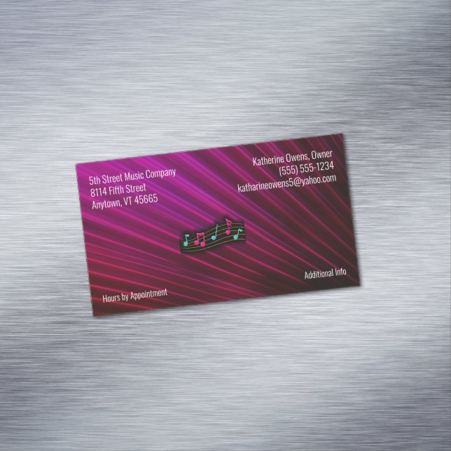 Your Business Logo and Company Information Neon Card Magnet (In Situ)
