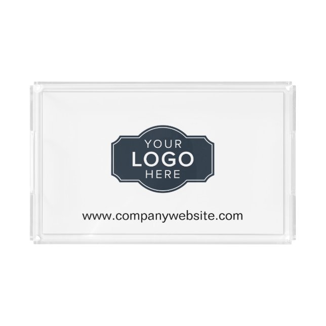 Your Business Logo and Company Website Custom Acrylic Tray (Front)