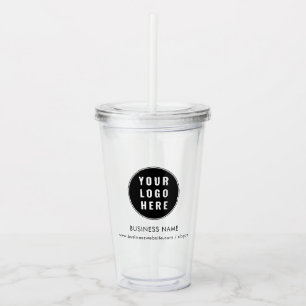 Your Business Logo and Company Website Custom Acrylic Tumbler