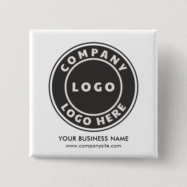 Your Business Logo and Company Website Custom Button (Front)