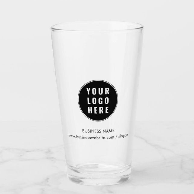 Your Business Logo and Company Website Custom Glass (Front)