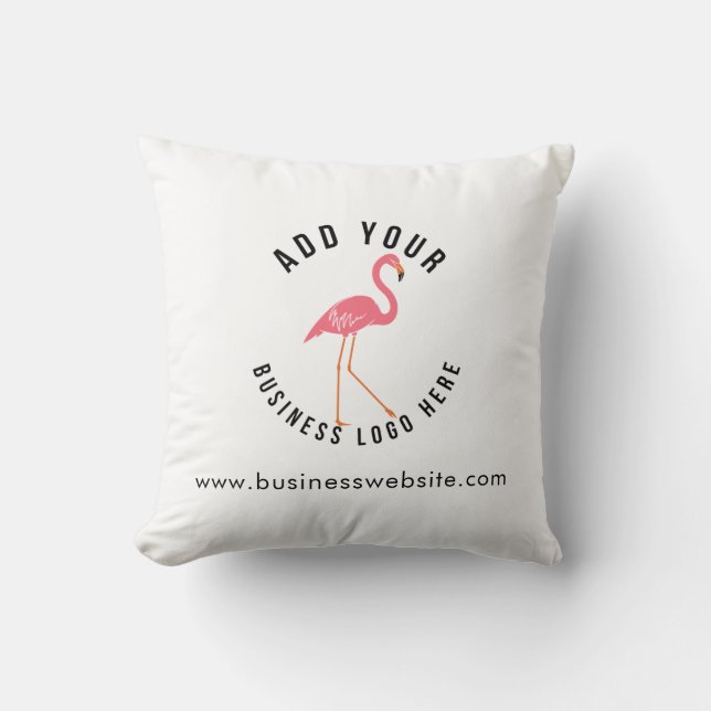  Your Business Logo and Company Website Custom Throw Pillow (Front)
