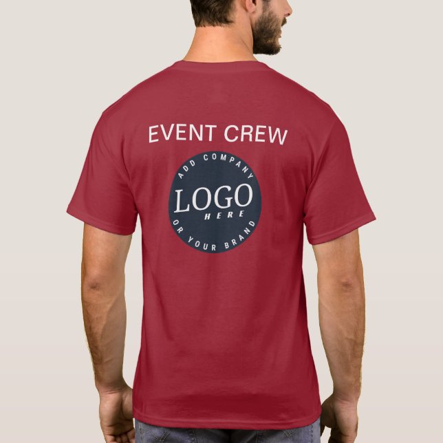 Your Business Logo and Company Website Employees T-Shirt (Back)