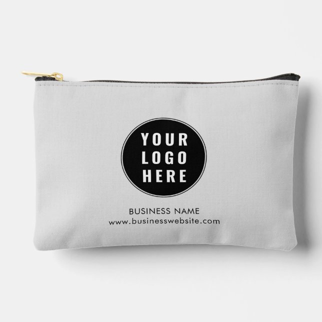 Your Business Logo and Company Website Modern Swag Accessory Pouch (Front)