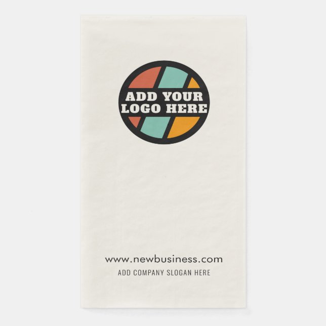 Your Business Logo and Company Website Paper Guest Towels (Front)