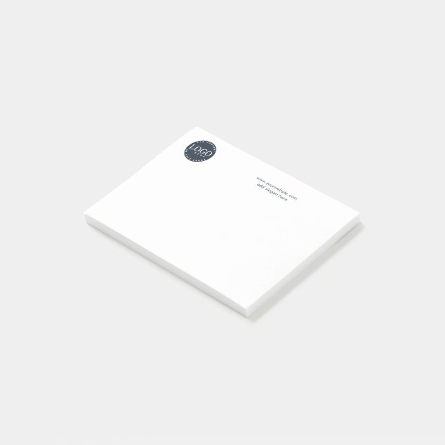 Your Business Logo and Company Website Post-it Notes (Angled)