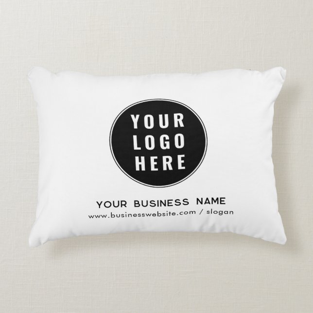 Your Business Logo and Company Website Promotional Accent Pillow (Front)