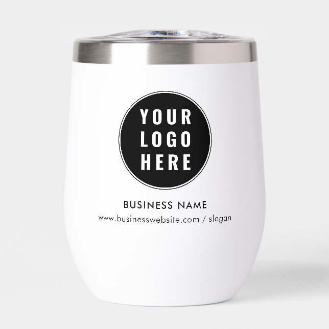 Your Business Logo and Company Website Promotional Thermal Wine Tumbler (Front)