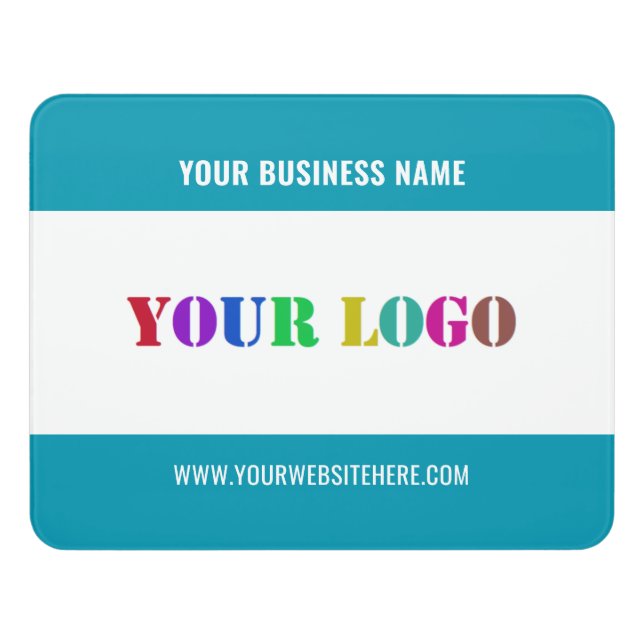 Your Business Logo and Custom Text Door Sign (Contemporary Front)