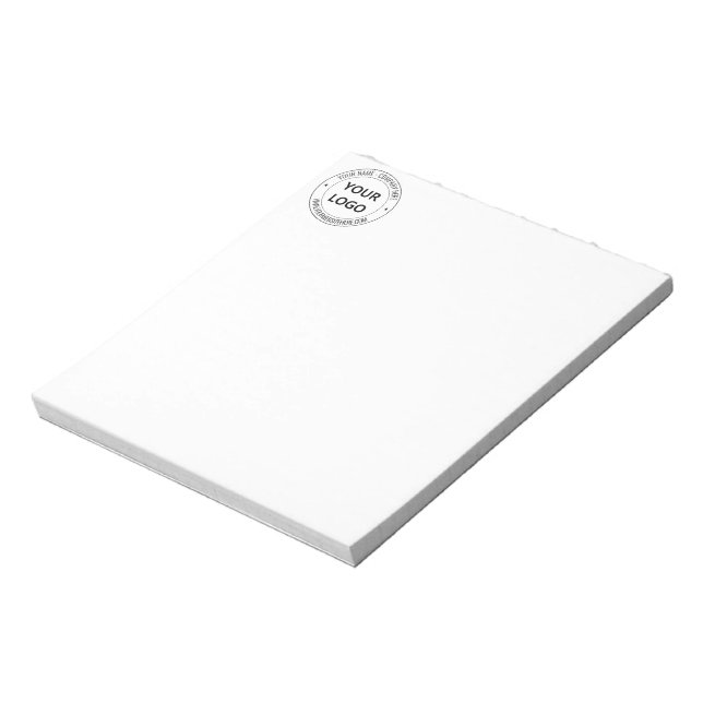 Your Business Logo and Custom Text Notepad Example (Rotated)