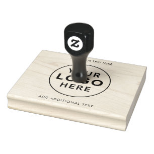 Your Business Logo and Custom Text Office Rubber Stamp