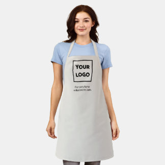 Your Business Logo and Custom Text on Beige Apron