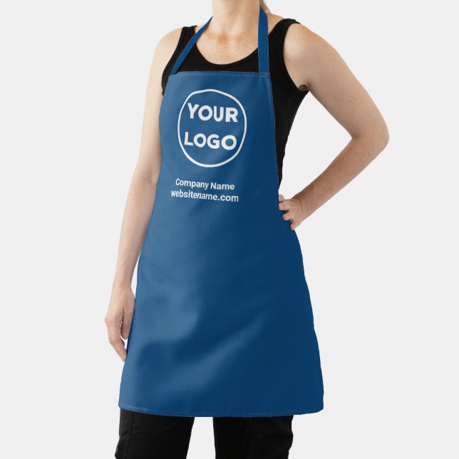 Your Business Logo and Custom Text on Blue Apron (Insitu)