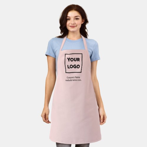 Your Business Logo and Custom Text on Pink Apron