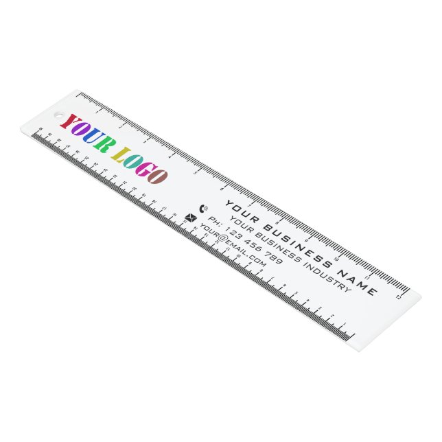 Your Business Logo and Custom Text Ruler Template (Angled)