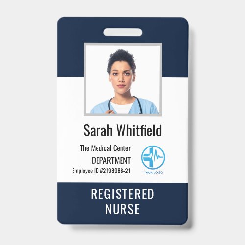Your Business Logo and Hospital Employee Photo ID Badge