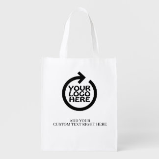 Your Business Logo And Personalized Text Grocery Bag