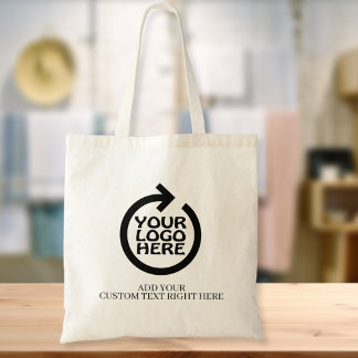 Your Business Logo And Personalized Text Tote Bag