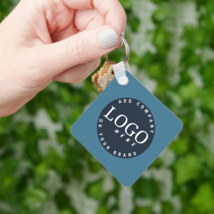 Your Business Logo and QR Code Employees Swag Keychain