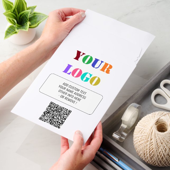 Your Business Logo and QR Code Envelope Mailers (Desk)