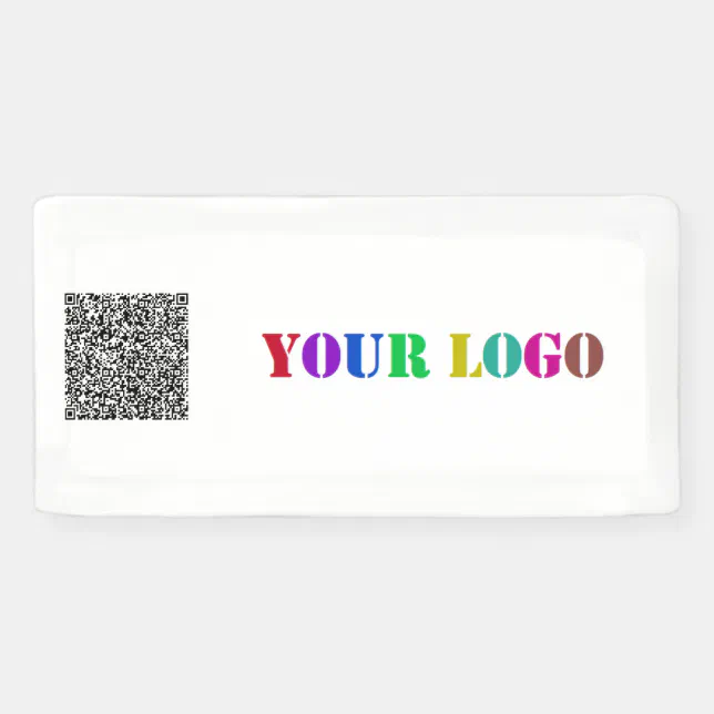 Your Business Logo and QR Code Promotional Banner | Zazzle