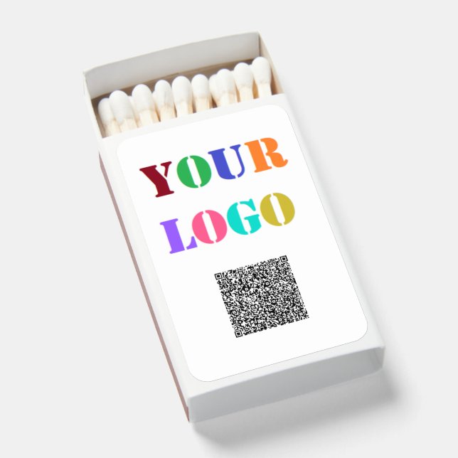 Your Business Logo and QR Code Promotional Matches (Front Open)