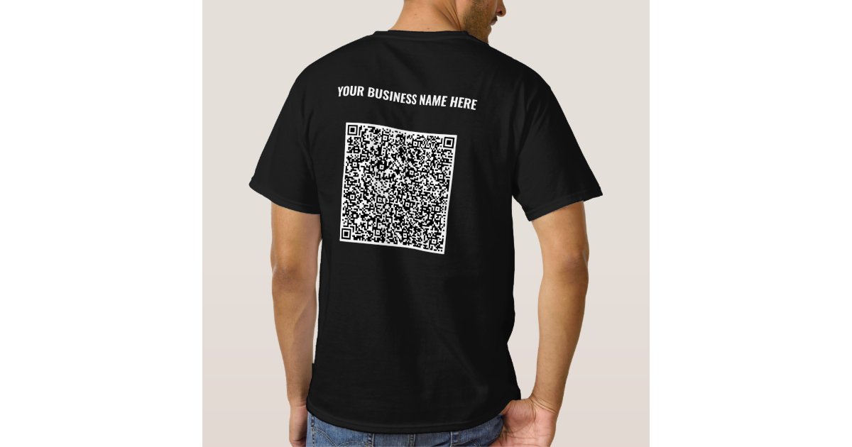 Your Business Logo and QR Code T-Shirt Example | Zazzle