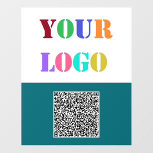 Your Business Logo and QR Code Wall Decal Template