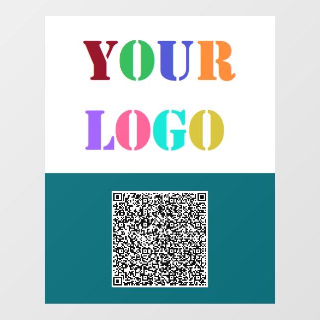 Your Business Logo and QR Code Wall Decal Template (Front)