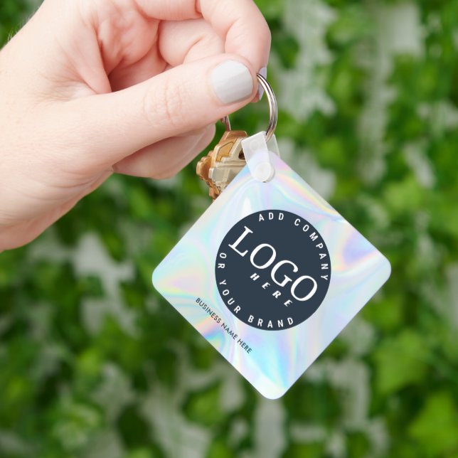 Your Business Logo and Return Address Holographic Keychain (Hand)