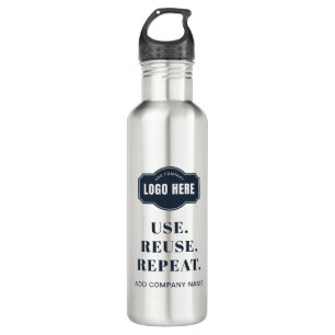 Your Business Logo and Slogan Company Swag Custom Stainless Steel Water Bottle