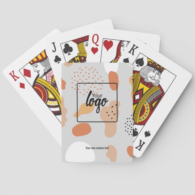 Your Business Logo and Text Abstract Pattern Poker Cards (Back)