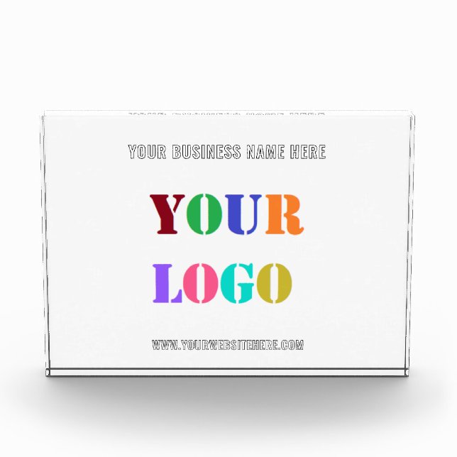 Your Business Logo and Text Acrylic Award Template (Front)