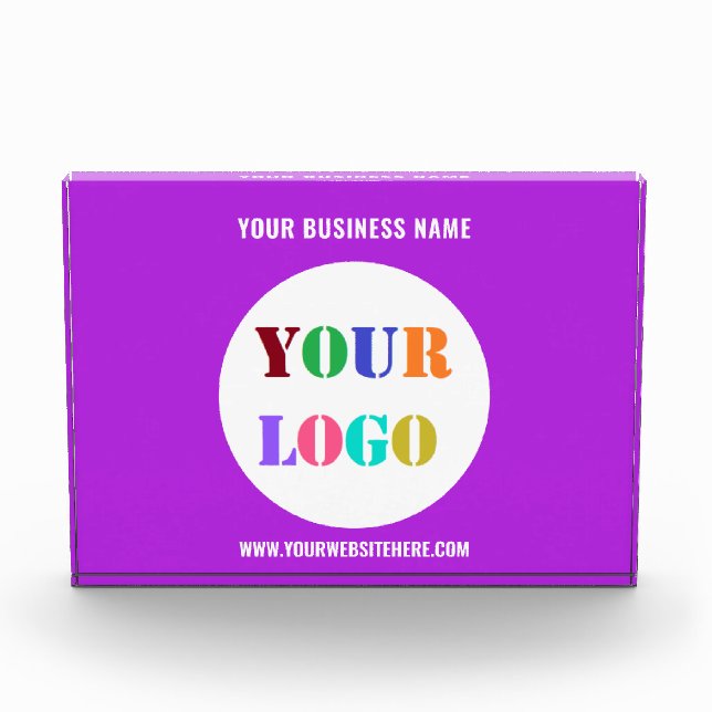 Your Business Logo and Text Acrylic Award Template (Front)
