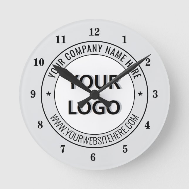 Your Business Logo and Text Branded Clock Example (Front)