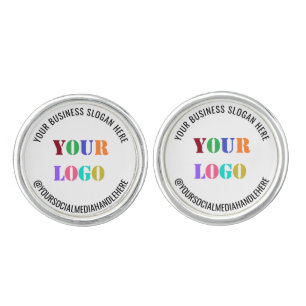 Your Business Logo and Text Branded Cufflinks