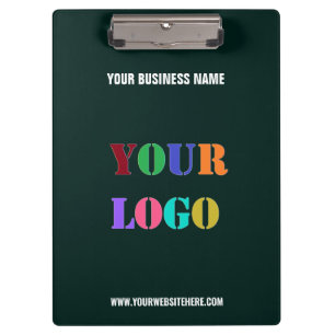 Your Business Logo and Text Clipboard Custom Color