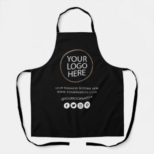 Your Business Logo and Text Company Branded black Apron